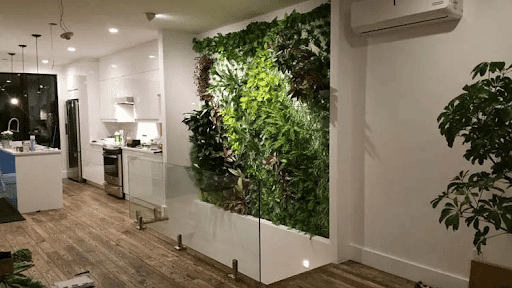 revêtement mural bois cuisine mur végétal